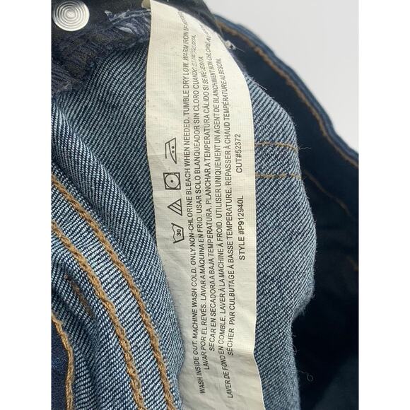 YMI Women's Dark Blue Denim Distressed Frayed Flare Y2K Jeans SZ 1/25 - Picture 9 of 13